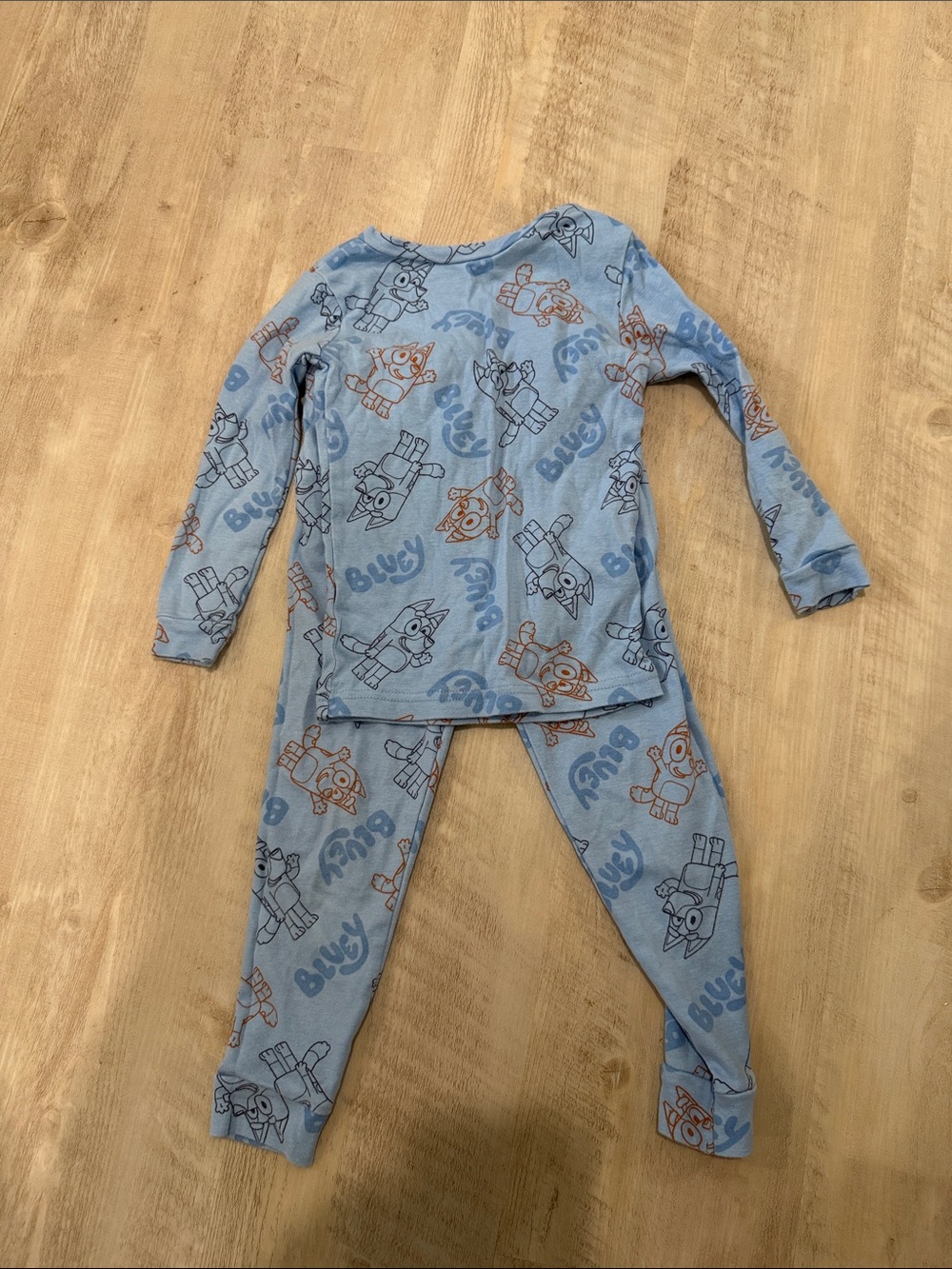 Blue Kids' Two-Piece Pajama Set with Character Print